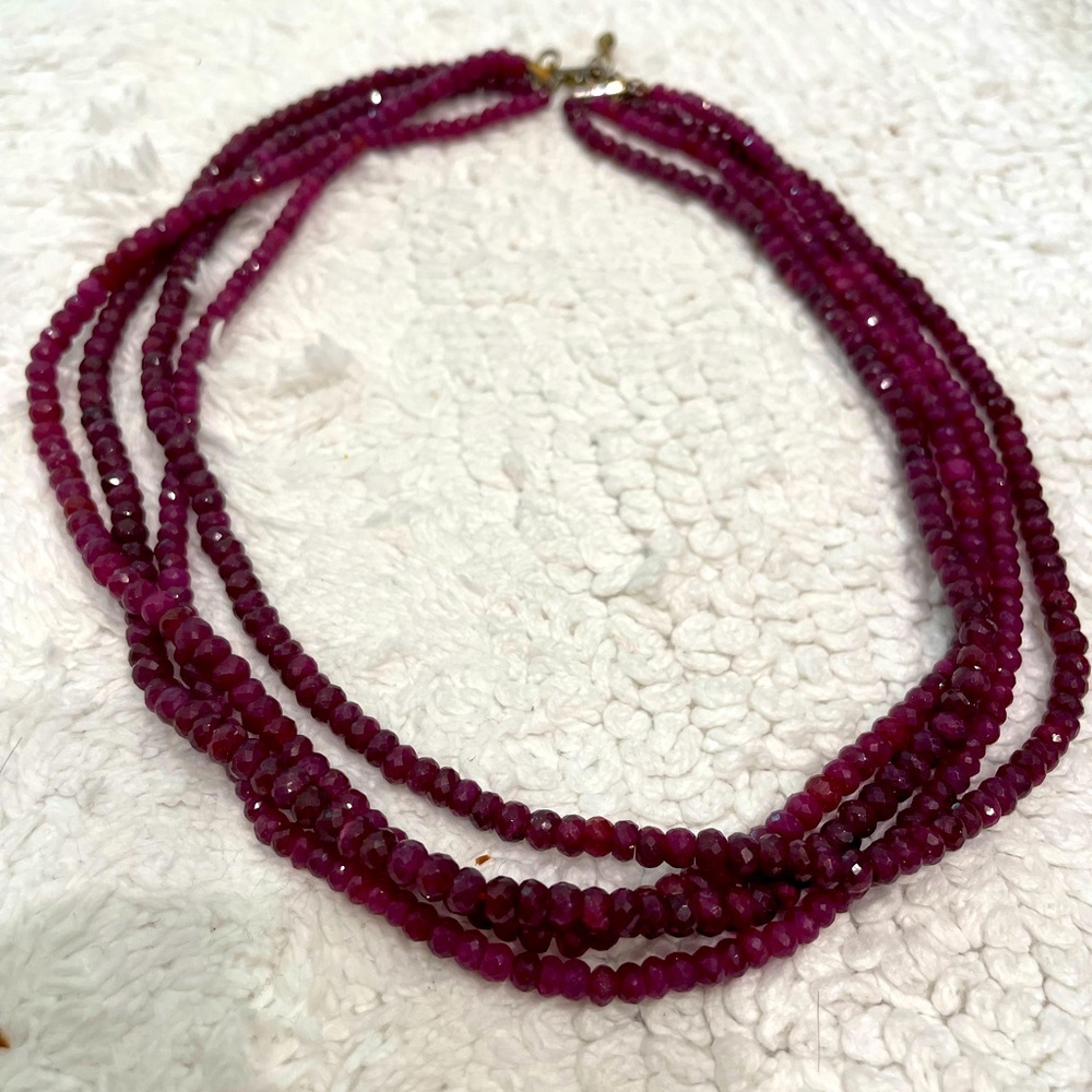 Ruby Beaded Necklace - image 3